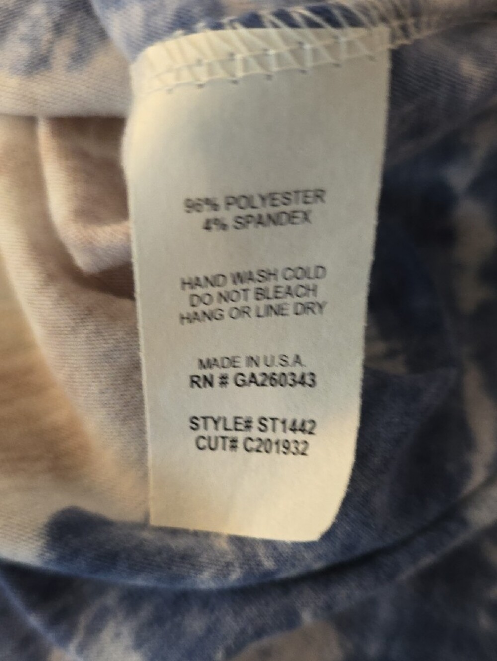 NWOT Sweet Lovely By Jen MediumTie-Dye Stripe Women's Top in Blue, Peach & Taupe - Picture 4 of 4